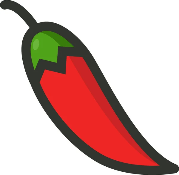 Chilly Food Hot Icon Gefülltem Outline Stil — Stockvektor