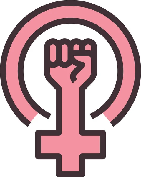 Feminism Feminist Activist Icon Filled Outline Style — Stock Vector