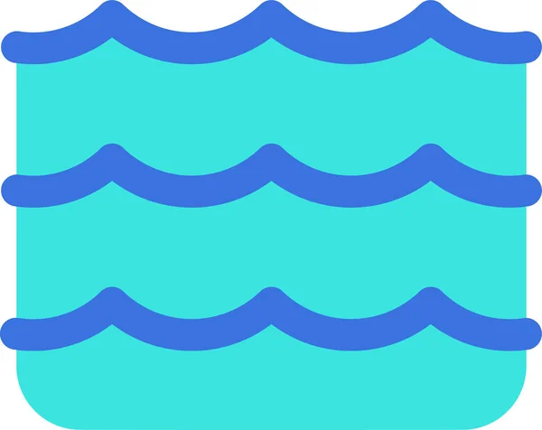 Icono Del Mar Agua Río Estilo Contorno Lleno — Vector de stock