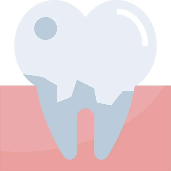 Clear Dental Dentist Icon Flat Style — Stock Vector