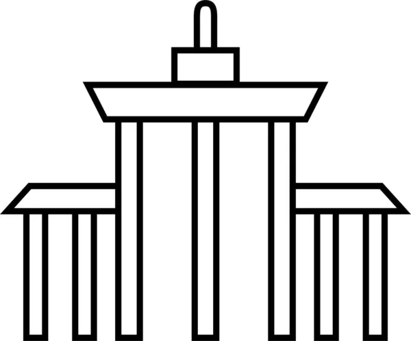 Architectuur Berlijns Gebouw Icoon Outline Stijl — Stockvector