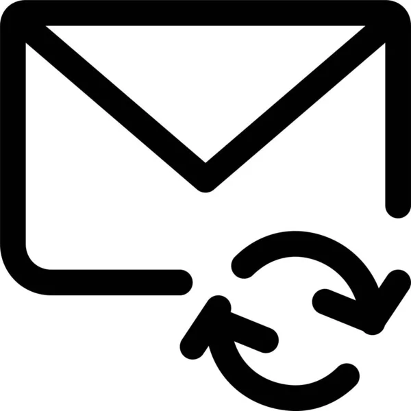 Mail Synchronisierungssymbol Outline Stil Aktualisieren — Stockvektor