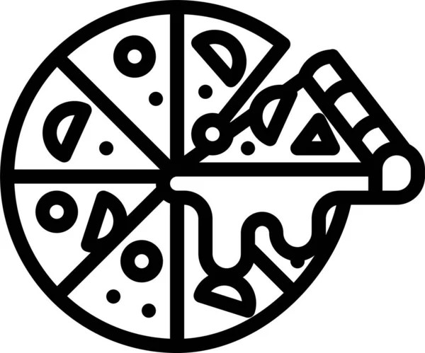 Élelmiszer Serpenyő Pizza Ikon — Stock Vector