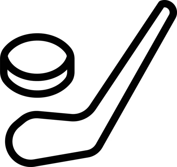 Bollspel Ishockey Ikon Kontur Stil — Stock vektor