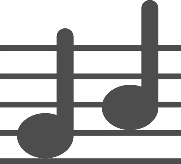 Notas Nota Ícone Música Estilo Sólido — Vetor de Stock