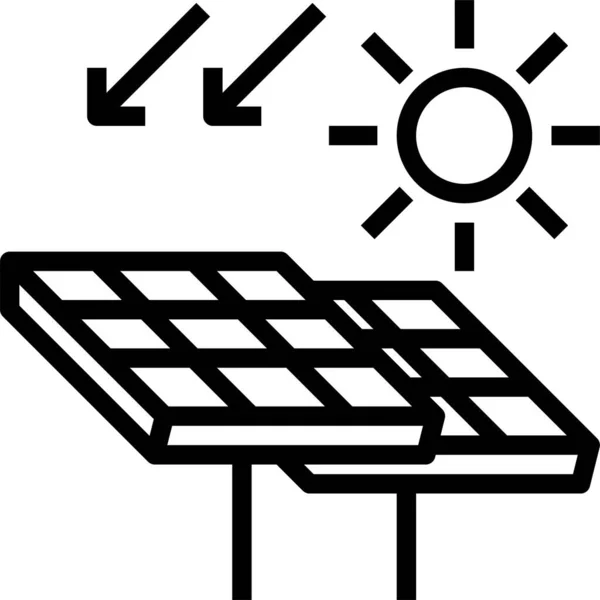 Solární Energie Obnovitelné Ikony — Stockový vektor