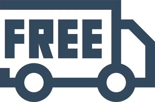 免费送货的免费送货图标轮廓样式 — 图库矢量图片