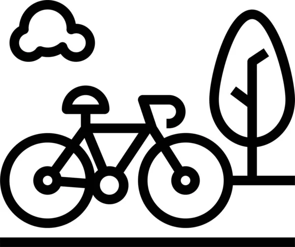 Piste Cyclable Icône Vélo — Image vectorielle