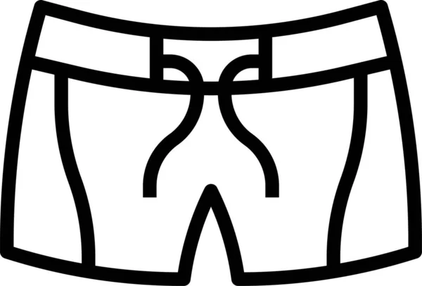 Strand Kledingstuk Broek Pictogram Omtrek Stijl — Stockvector