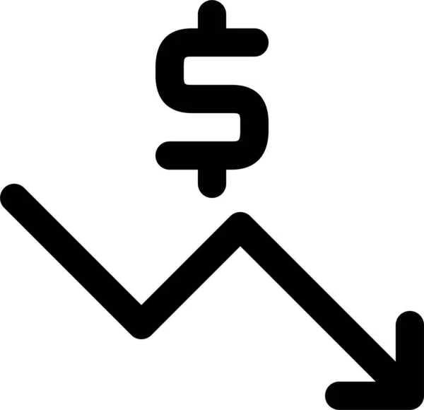 Diagramm Finanz Verlieren Symbol Umriss Stil — Stockvektor