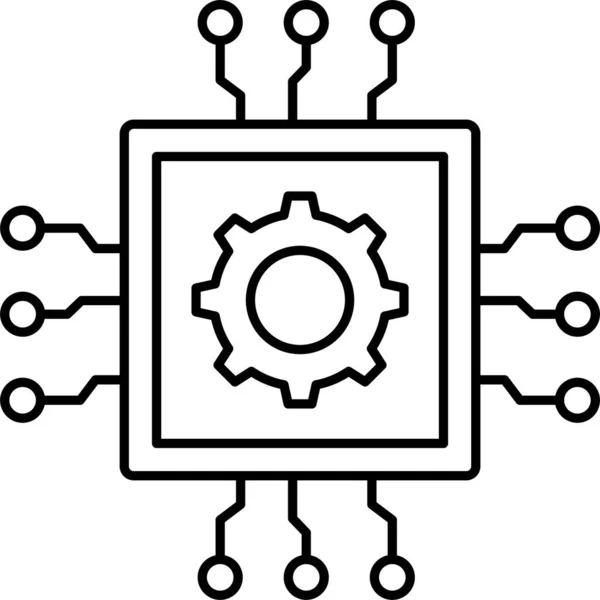 Ajuste Icono Eléctrico Del Procesador — Archivo Imágenes Vectoriales