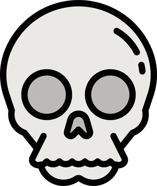 Crânio Risco Morte Ícone Categoria Halloween —  Vetores de Stock