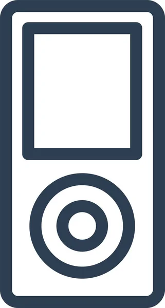 Apple Ipod Itunes Symbol Umrissstil — Stockvektor