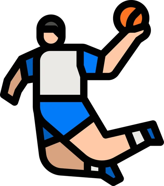 Balonmano Deporte Competencia Icono — Vector de stock