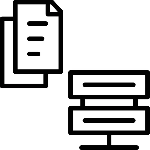 Icono Archivo Documento Base Datos Estilo Esquema — Vector de stock