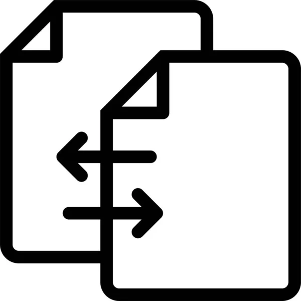 Подключить Значок Файла Данных Стиле Outline — стоковый вектор