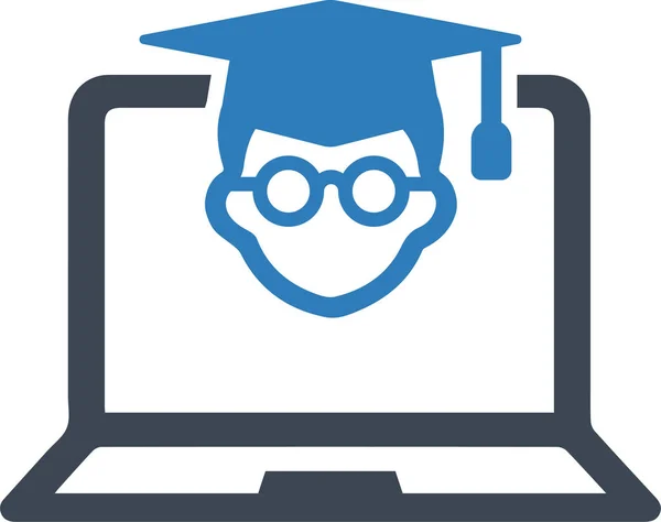 Education Elearning Online Icon Solid Style — Stock Vector