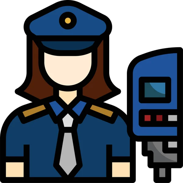 Officer Uniform Train Icon — Stock Vector