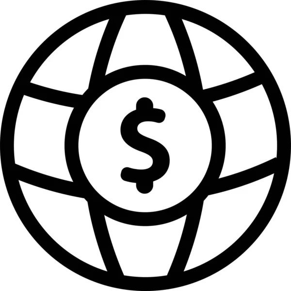 Financovat Globální Ikonu Investic Stylu Osnovy — Stockový vektor