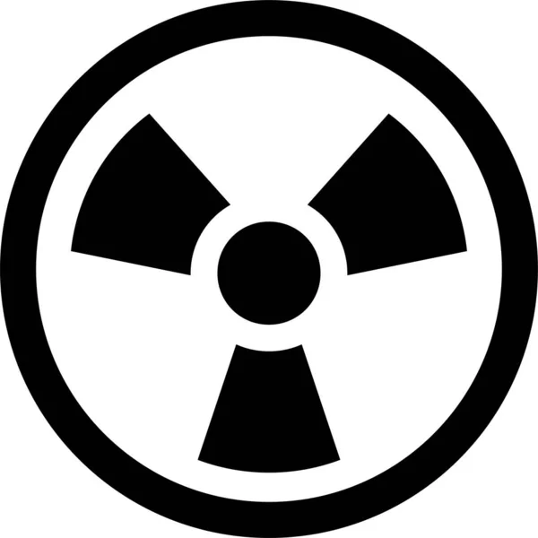 Danger Radioactive Toxic Icon Solid Style — Stock Vector