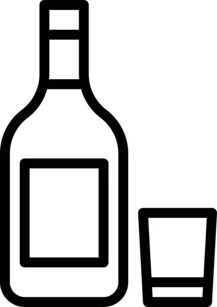 Μπουκάλι Ποτό Εικονίδιο Στο Περίγραμμα Στυλ — Διανυσματικό Αρχείο