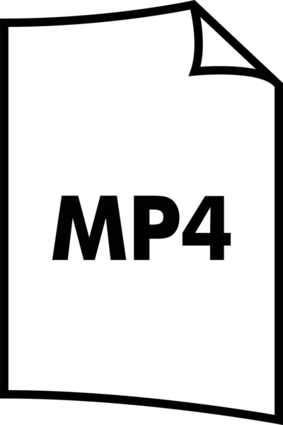Μορφή Επέκτασης Εικονίδιο Mp4 Στυλ Περίγραμμα — Διανυσματικό Αρχείο