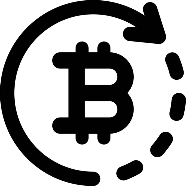 Načíst Ikonu Vrácení Bitcoinu Pevném Stylu — Stockový vektor