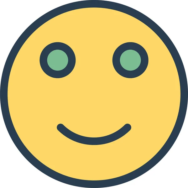 Emoji Cara Icono Feliz Estilo Contorno Lleno — Vector de stock