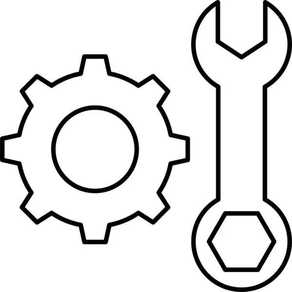 Schraubenschlüssel Reparatur Symbol Setzen — Stockvektor