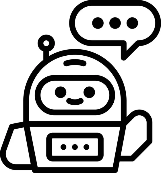 Chatbot Robot Future Icon Outline Style — Wektor stockowy