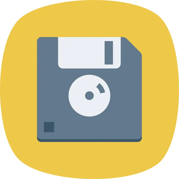 Data Disk Floppy Icon Badge Style — Stock Vector