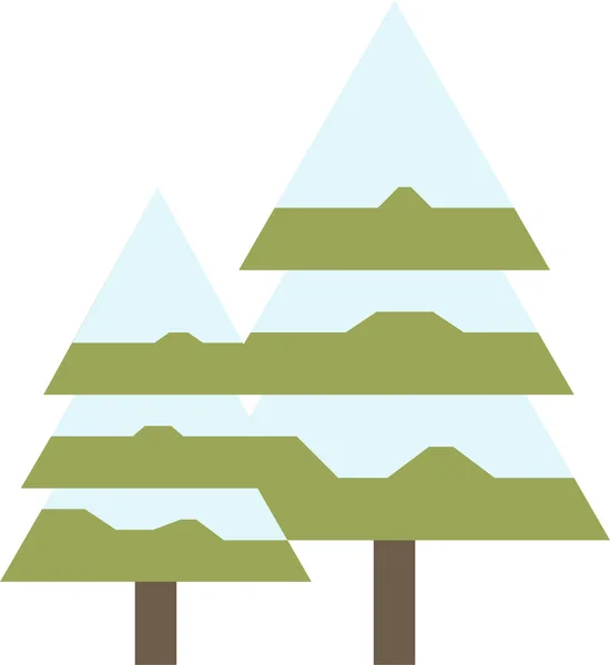 Forêt Pin Icône Dans Style Plat — Image vectorielle