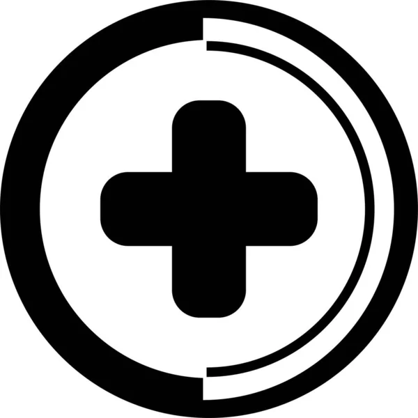 První Pomoc Zdravotnický Kříž Ikona Pevném Stylu — Stockový vektor
