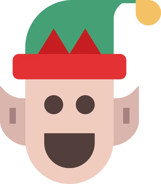 Elf Christmas Christmas Elf Icon Flat Style — 图库矢量图片