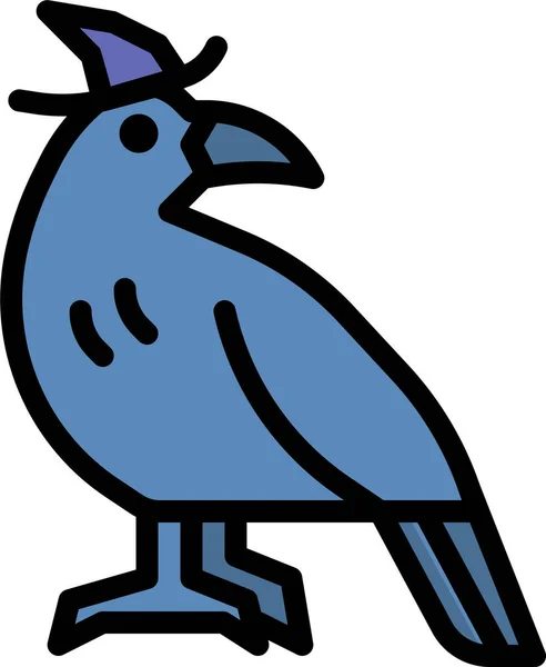 Crow Bird Raven Icon Halloween Category — Stock Vector
