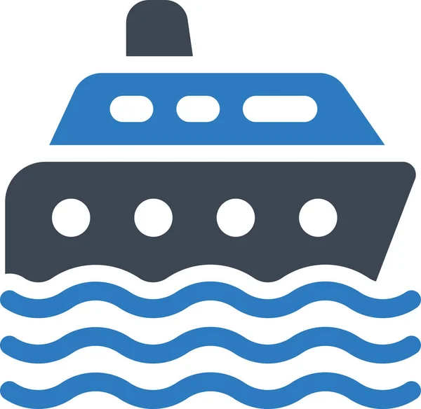 Cruise Schip Vakantie Icoon Solide Stijl — Stockvector