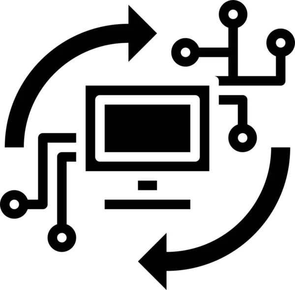 Flecha Circular Icono Actualización Estilo Sólido — Vector de stock