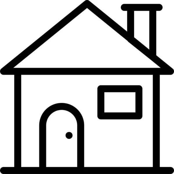 Ícone Casa Construção Imobiliária Estilo Esboço —  Vetores de Stock