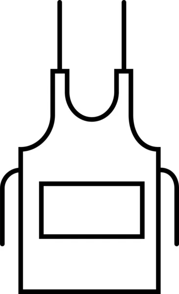 Grembiule Icona Punto Stoffa Stile Contorno — Vettoriale Stock