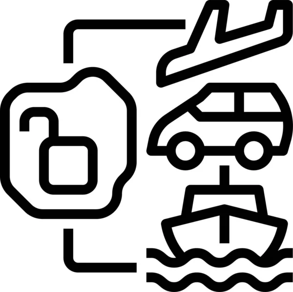 Lockdown Entsperrung Transport Symbol — Stockvektor