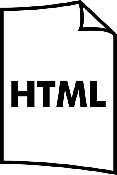 Extension Format Html Icône Dans Style Contour — Image vectorielle