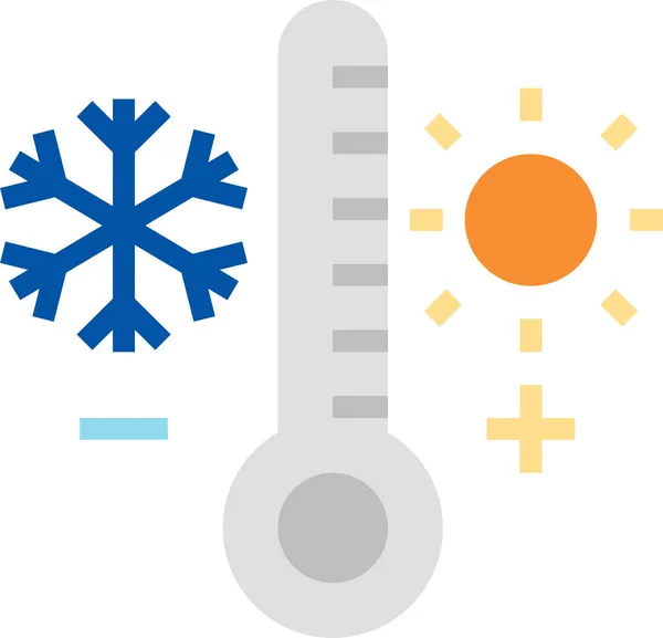Celsius Cold Hot Icon Flat Style — Stock Vector