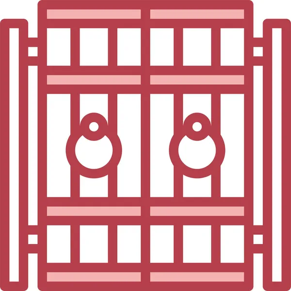 Fence Gate1 Entrance Icon — Stock Vector