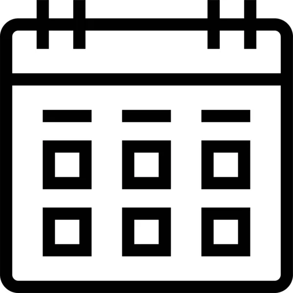 Εικονίδιο Ημέρας Ημερολογιακής Ημερομηνίας Στυλ Περιγράμματος — Διανυσματικό Αρχείο