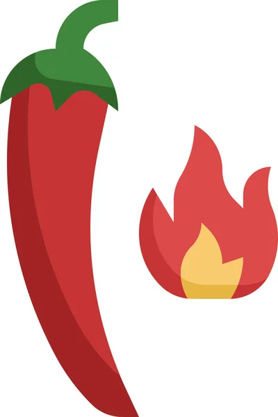 Fűszeres Chili Enyhe Ikon — Stock Vector