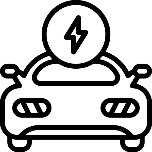 Coche Eléctrico Eco Icono — Vector de stock