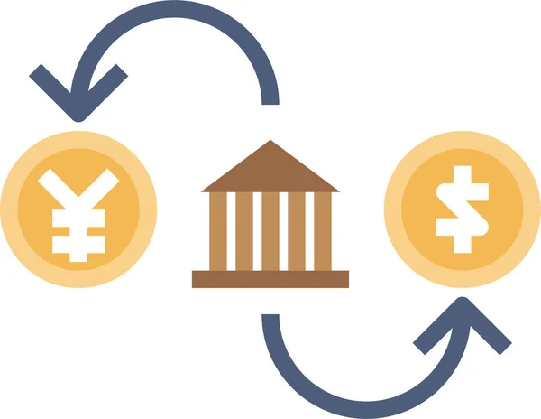 Business Chart Coins Icon Flat Style — Stock Vector