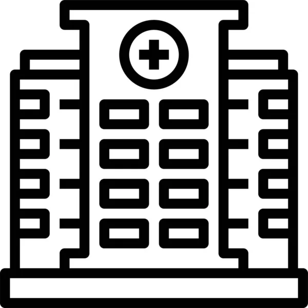 Icono Cuidado Edificios Asistencia Estilo Esquema — Archivo Imágenes Vectoriales