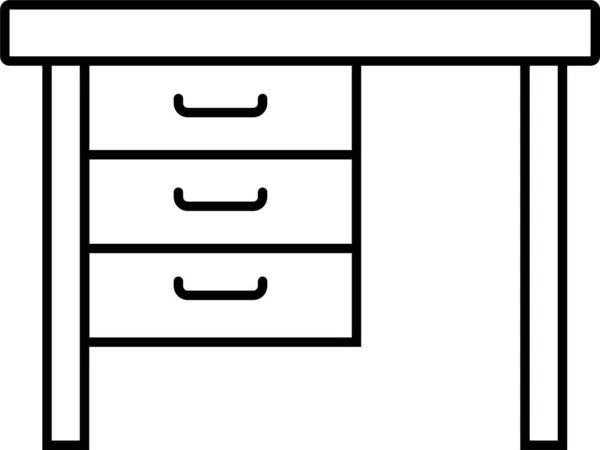 Ikone Der Schreibtischschublade — Stockvektor