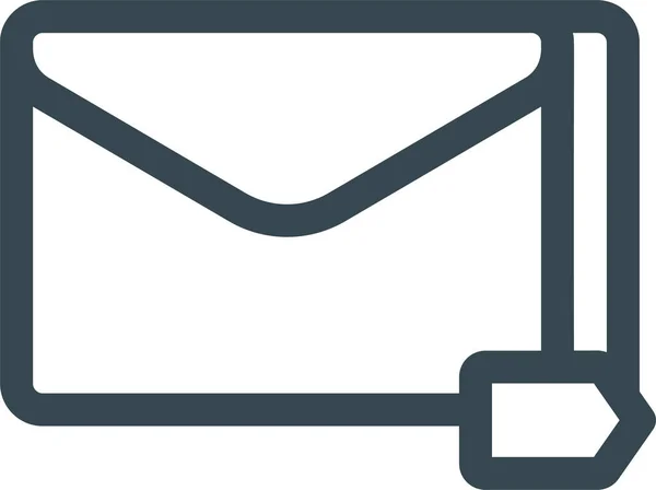 Ícone Rotulado Importante Mail Estilo Esboço — Vetor de Stock